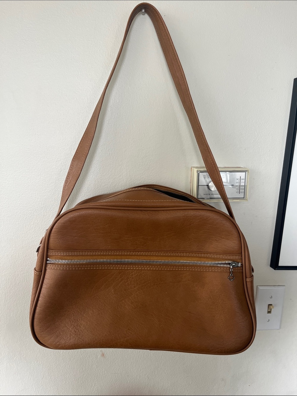 Classic Brown Leather Shoulder Bag for Men